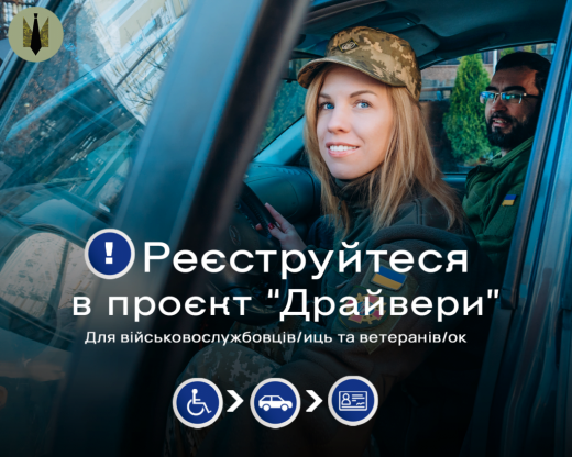 Форма реєстрації для участі в проєкті  `Драйвери. Кермуй.Працюй. Руйнуй бар`єри`