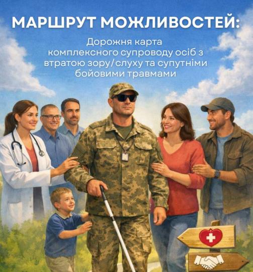 Маршрут можливостей: розроблено дорожню карту комплексного супроводу осіб з втратою зору, слуху та супутніми бойовими травмами