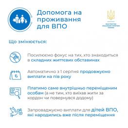 Зміни у порядку призначення виплат для ВПО